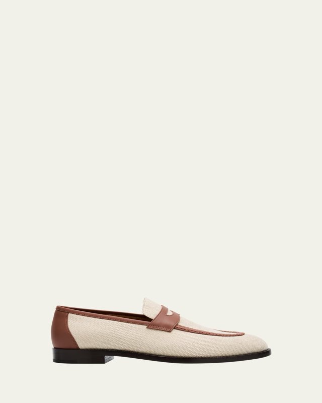 Sergio Natural Leather-Trim Loafers